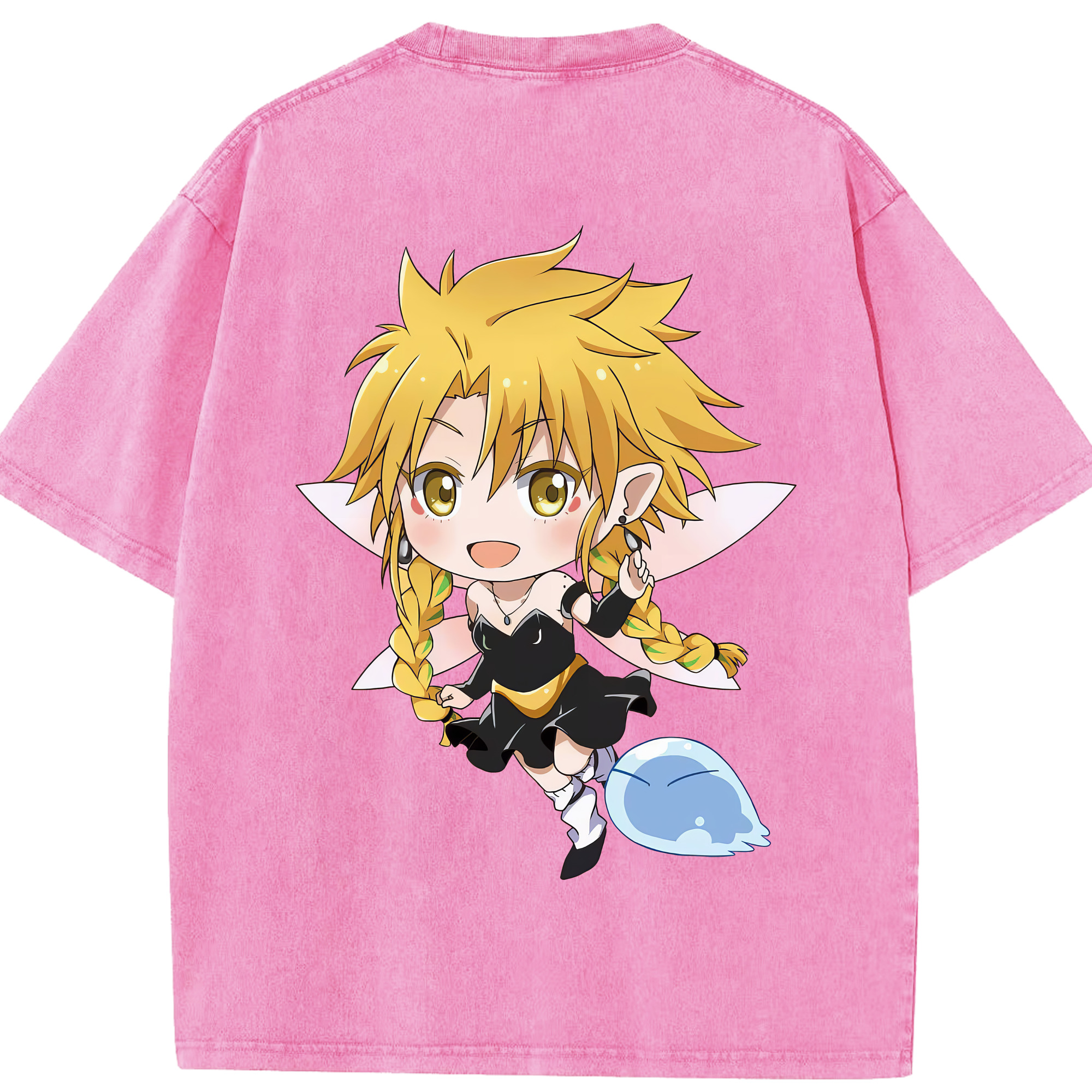 （画像用） 転スラ Regarding Reincarnated to Slime 綿100% ヴィンテージ風 半袖Tシャツ（背面プリント）